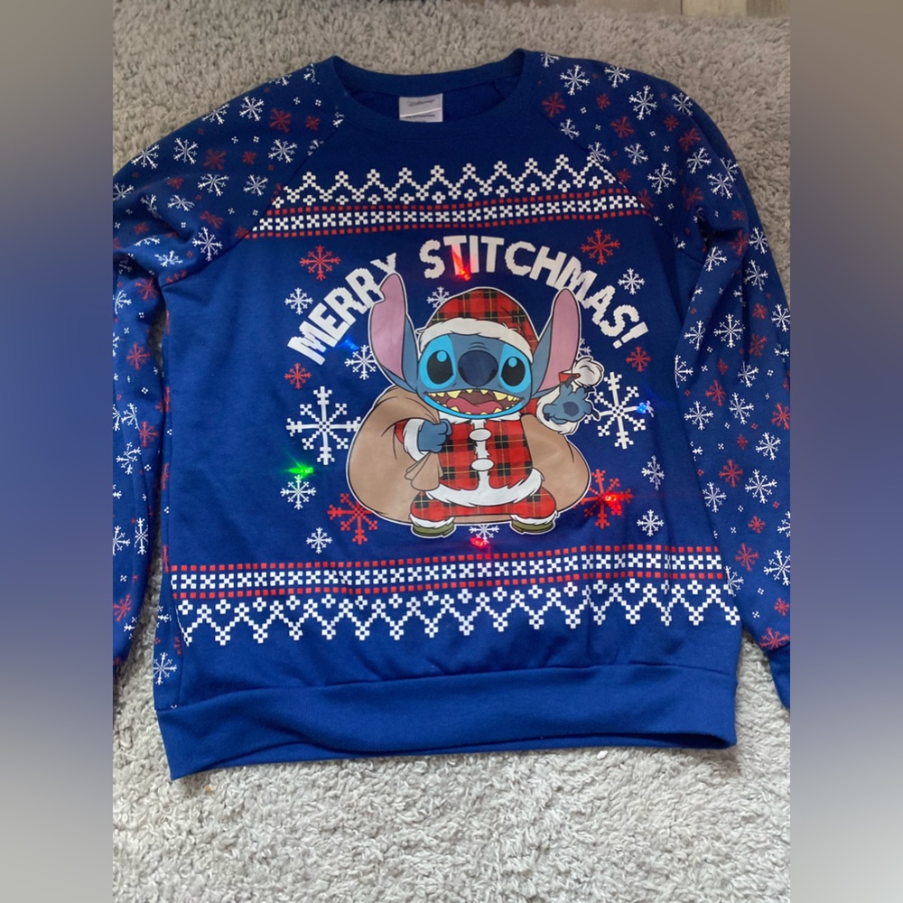 Disney stitch light up holiday sweater